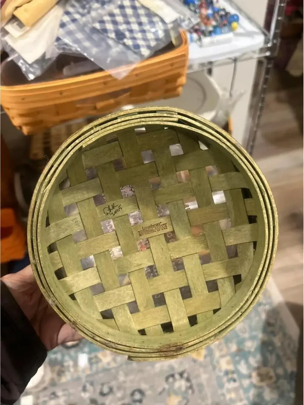 Longaberger small bushel basket green